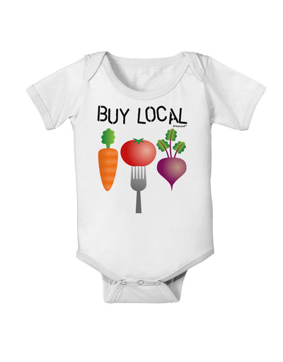 Buy Local - Vegetables Design Baby Romper Bodysuit-Baby Romper-TooLoud-White-06-Months-Davson Sales