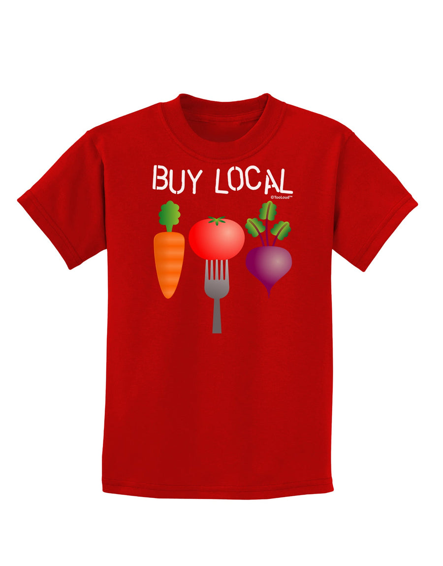 Buy Local - Vegetables Design Childrens Dark T-Shirt-Childrens T-Shirt-TooLoud-Black-X-Small-Davson Sales