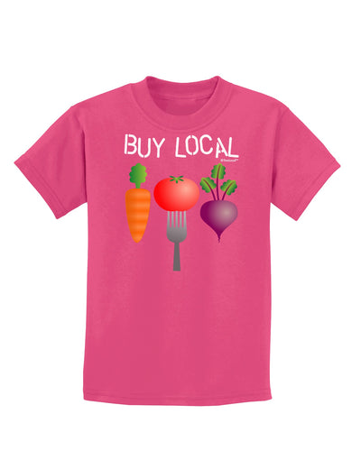 Buy Local - Vegetables Design Childrens Dark T-Shirt-Childrens T-Shirt-TooLoud-Sangria-X-Small-Davson Sales