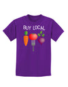 Buy Local - Vegetables Design Childrens Dark T-Shirt-Childrens T-Shirt-TooLoud-Purple-X-Small-Davson Sales