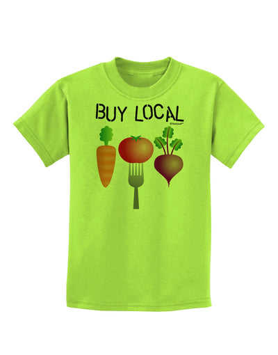 Buy Local - Vegetables Design Childrens T-Shirt-Childrens T-Shirt-TooLoud-Lime-Green-X-Small-Davson Sales