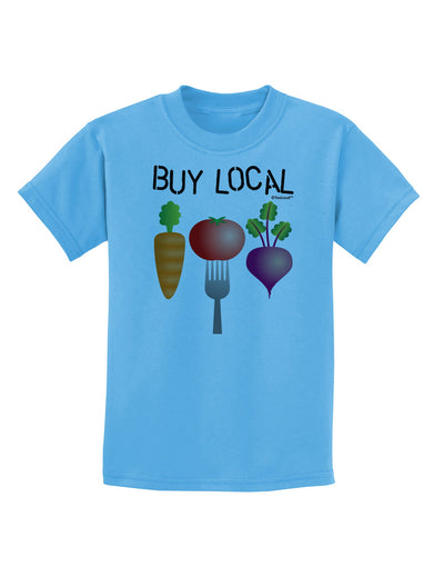 Buy Local - Vegetables Design Childrens T-Shirt-Childrens T-Shirt-TooLoud-Aquatic-Blue-X-Small-Davson Sales