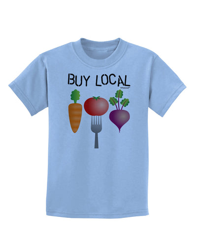 Buy Local - Vegetables Design Childrens T-Shirt-Childrens T-Shirt-TooLoud-Light-Blue-X-Small-Davson Sales