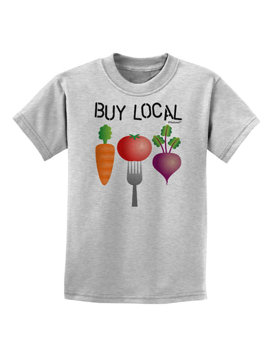 Buy Local - Vegetables Design Childrens T-Shirt-Childrens T-Shirt-TooLoud-AshGray-X-Small-Davson Sales