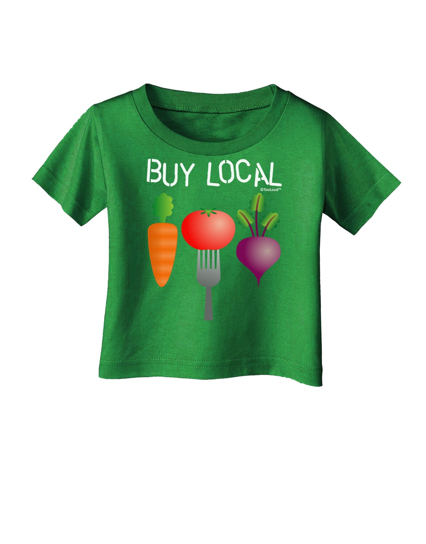 Buy Local - Vegetables Design Infant T-Shirt Dark-Infant T-Shirt-TooLoud-Clover-Green-06-Months-Davson Sales