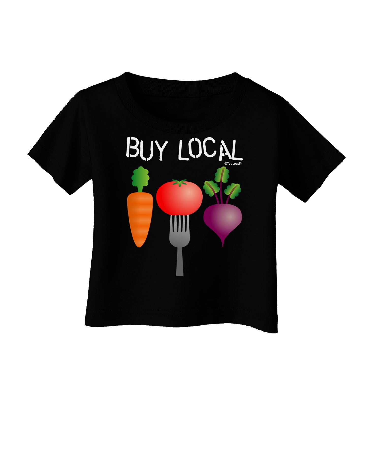 Buy Local - Vegetables Design Infant T-Shirt Dark-Infant T-Shirt-TooLoud-Black-06-Months-Davson Sales