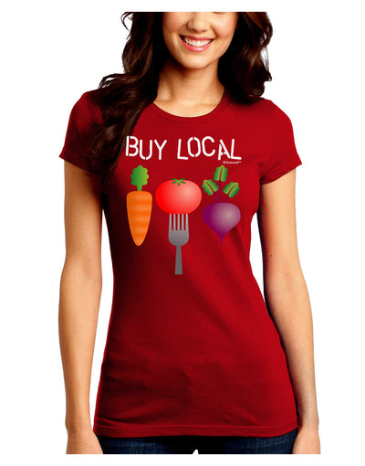 Buy Local - Vegetables Design Juniors Crew Dark T-Shirt-T-Shirts Juniors Tops-TooLoud-Red-Juniors Fitted Small-Davson Sales