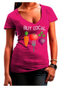 Buy Local - Vegetables Design Juniors V-Neck Dark T-Shirt-Womens V-Neck T-Shirts-TooLoud-Hot-Pink-Juniors Fitted Small-Davson Sales