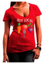 Buy Local - Vegetables Design Juniors V-Neck Dark T-Shirt-Womens V-Neck T-Shirts-TooLoud-Red-Juniors Fitted Small-Davson Sales