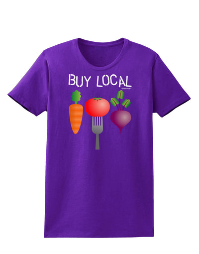 Buy Local - Vegetables Design Womens Dark T-Shirt-TooLoud-Purple-X-Small-Davson Sales