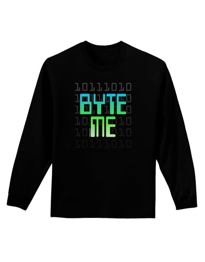 Byte Me Adult Long Sleeve Dark T-Shirt-TooLoud-Black-Small-Davson Sales