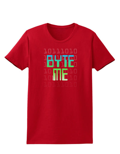 Byte Me Womens Dark T-Shirt-TooLoud-Red-X-Small-Davson Sales