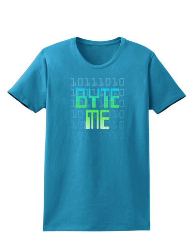 Byte Me Womens Dark T-Shirt-TooLoud-Turquoise-X-Small-Davson Sales