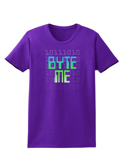 Byte Me Womens Dark T-Shirt-TooLoud-Purple-X-Small-Davson Sales