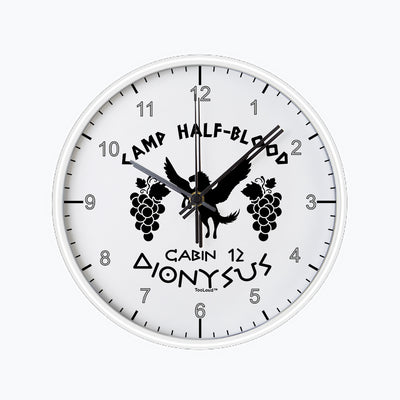 Camp Half Blood Cabin 12 Dionysus 10 Inch Round Wall Clock with Numbers by TooLoud