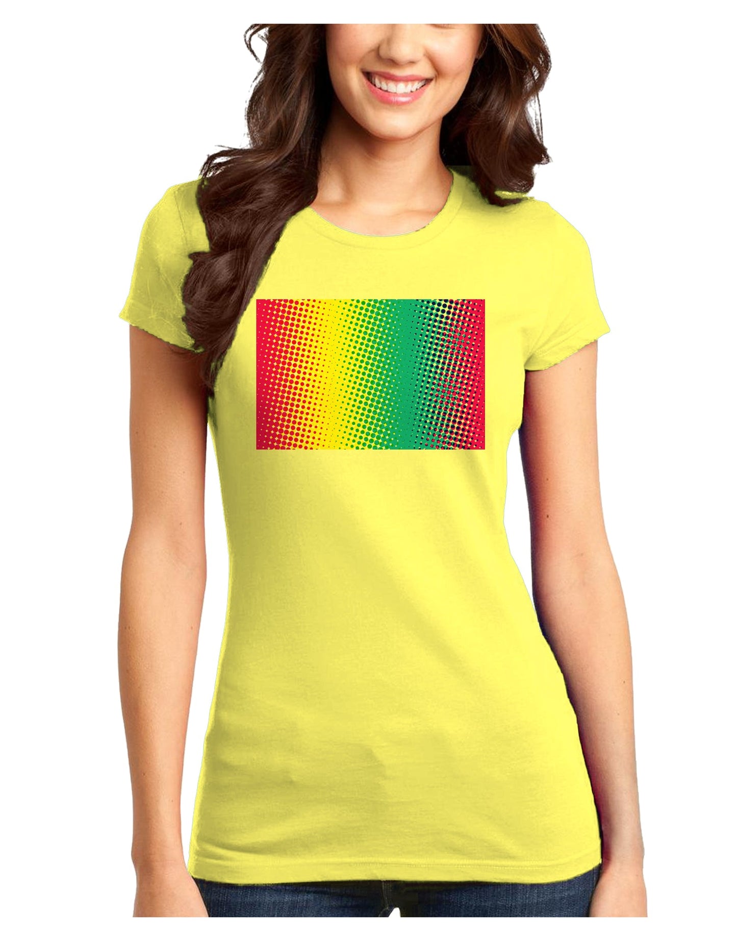 CMY Graphic Rainbow Juniors T-Shirt-Womens Juniors T-Shirt-TooLoud-Yellow-Juniors Fitted XS-Davson Sales