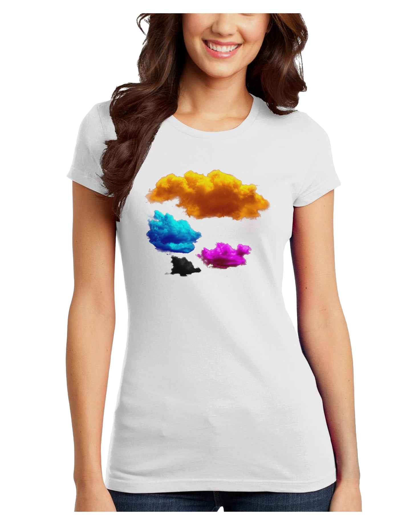 CMYK Clouds Juniors T-Shirt-Womens Juniors T-Shirt-TooLoud-White-Juniors Fitted X-Small-Davson Sales