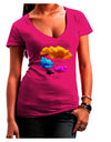 CMYK Clouds Juniors V-Neck Dark T-Shirt-Womens V-Neck T-Shirts-TooLoud-Hot-Pink-Juniors Fitted Small-Davson Sales