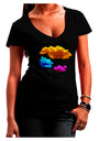 CMYK Clouds Juniors V-Neck Dark T-Shirt-Womens V-Neck T-Shirts-TooLoud-Black-Juniors Fitted Small-Davson Sales