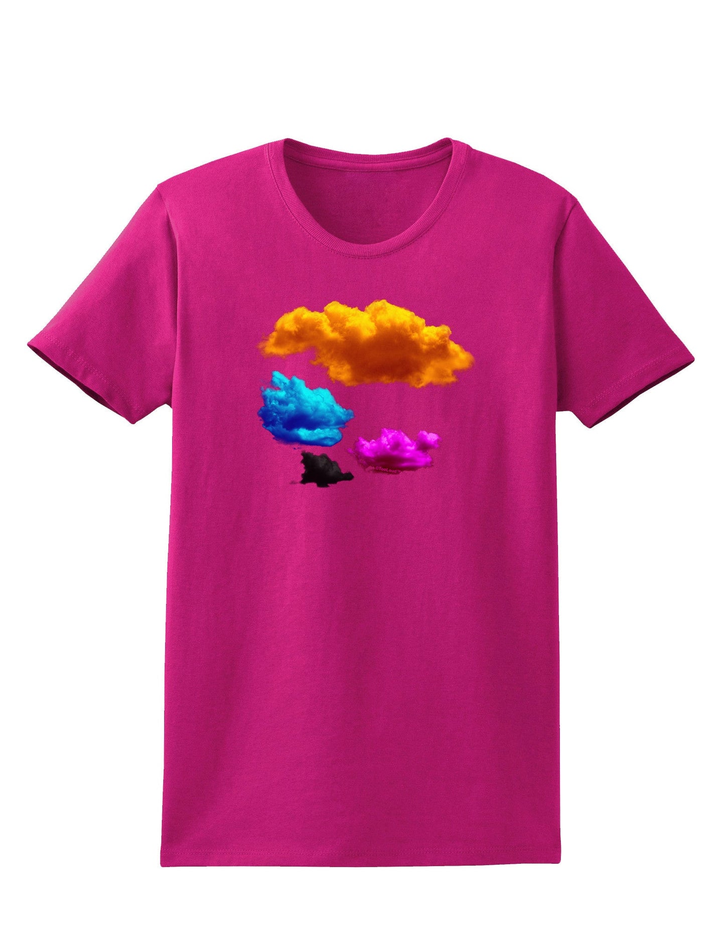 CMYK Clouds Womens Dark T-Shirt-TooLoud-Hot-Pink-Small-Davson Sales