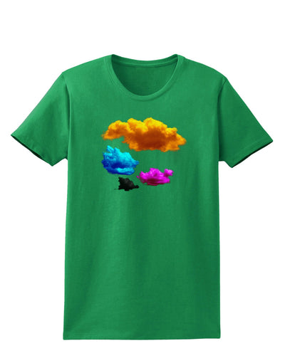 CMYK Clouds Womens Dark T-Shirt-TooLoud-Kelly-Green-X-Small-Davson Sales