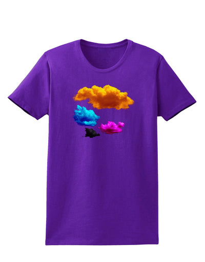 CMYK Clouds Womens Dark T-Shirt-TooLoud-Purple-X-Small-Davson Sales