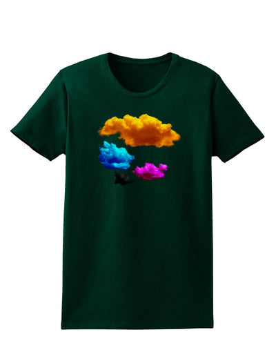 CMYK Clouds Womens Dark T-Shirt-TooLoud-Forest-Green-Small-Davson Sales