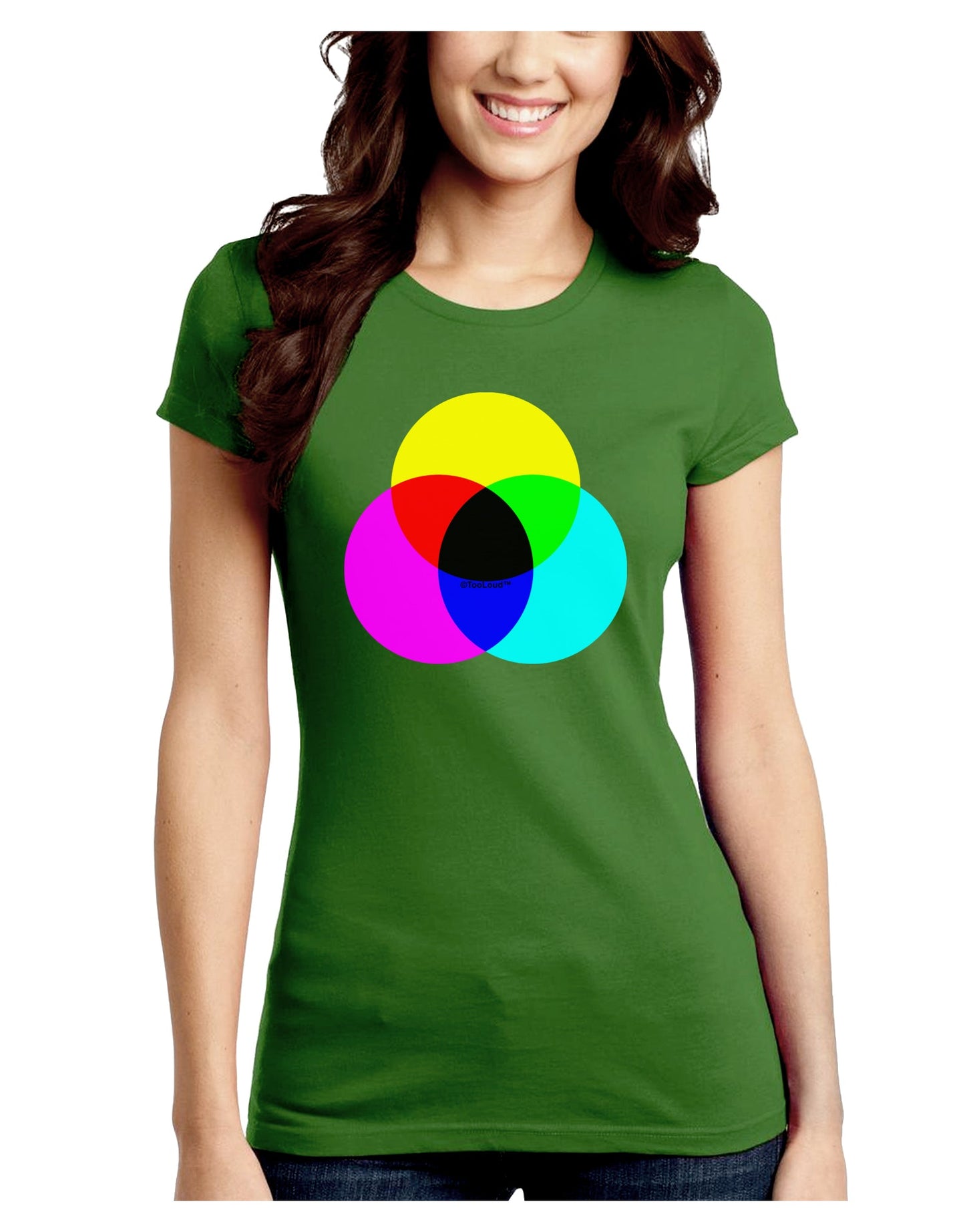 CMYK Color Model Juniors Petite Crew Dark T-Shirt by TooLoud-T-Shirts Juniors Tops-TooLoud-Kiwi-Green-Juniors Fitted X-Small-Davson Sales
