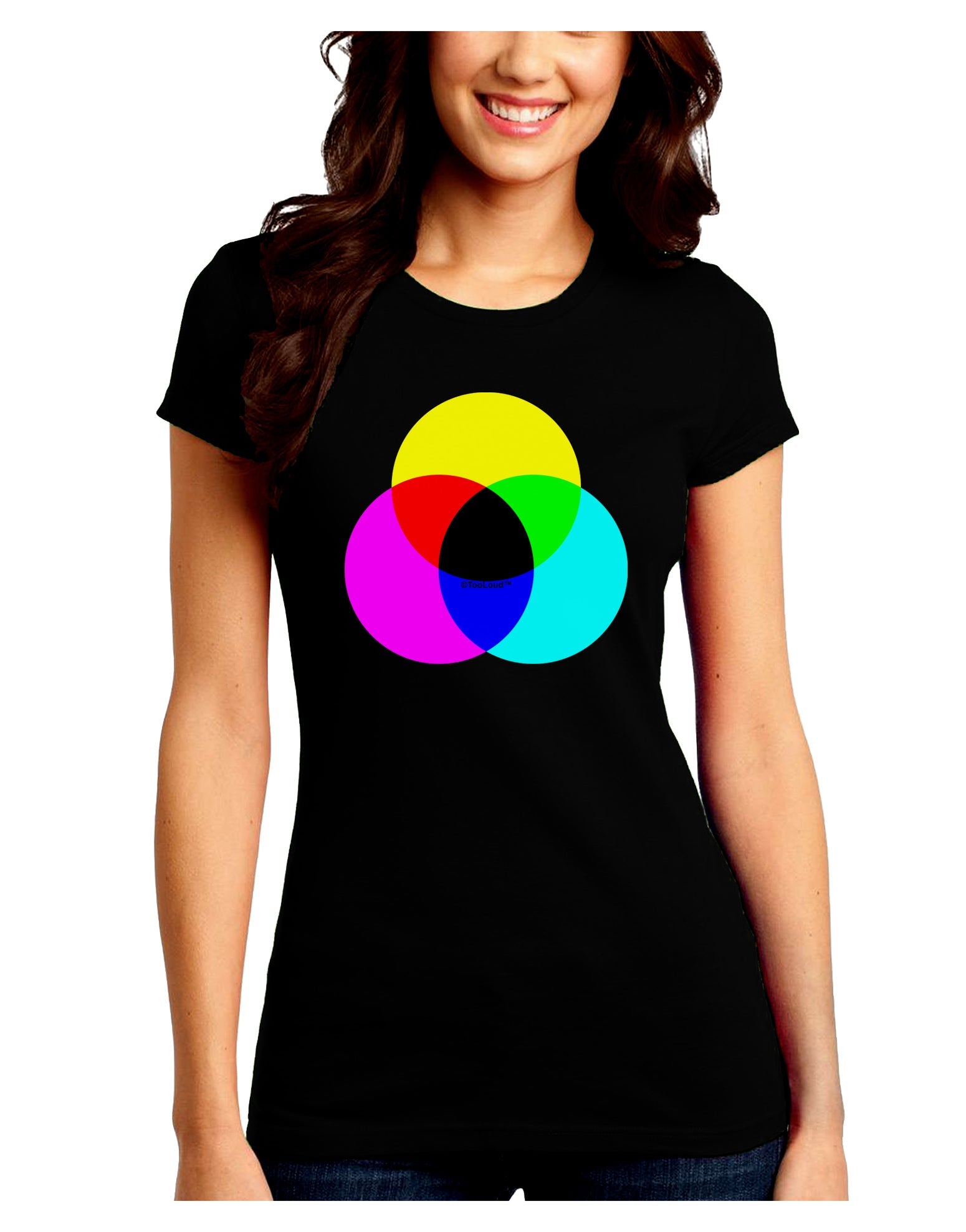 CMYK Color Model Juniors Petite Crew Dark T-Shirt by TooLoud-T-Shirts Juniors Tops-TooLoud-Black-Juniors Fitted Small-Davson Sales