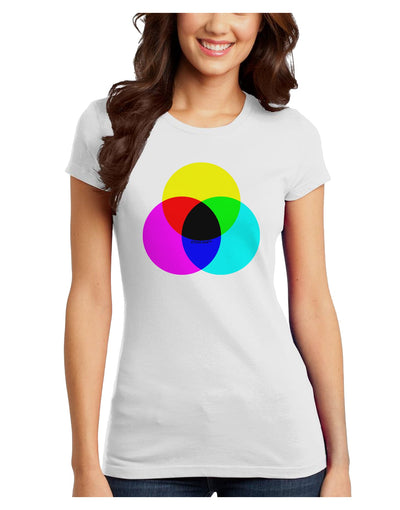 CMYK Color Model Juniors Petite T-Shirt by TooLoud-T-Shirts Juniors Tops-TooLoud-White-Juniors Fitted X-Small-Davson Sales