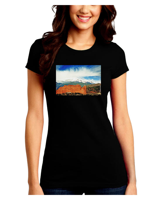 CO Beautiful View Juniors Petite Crew Dark T-Shirt-T-Shirts Juniors Tops-TooLoud-Black-Juniors Fitted Small-Davson Sales