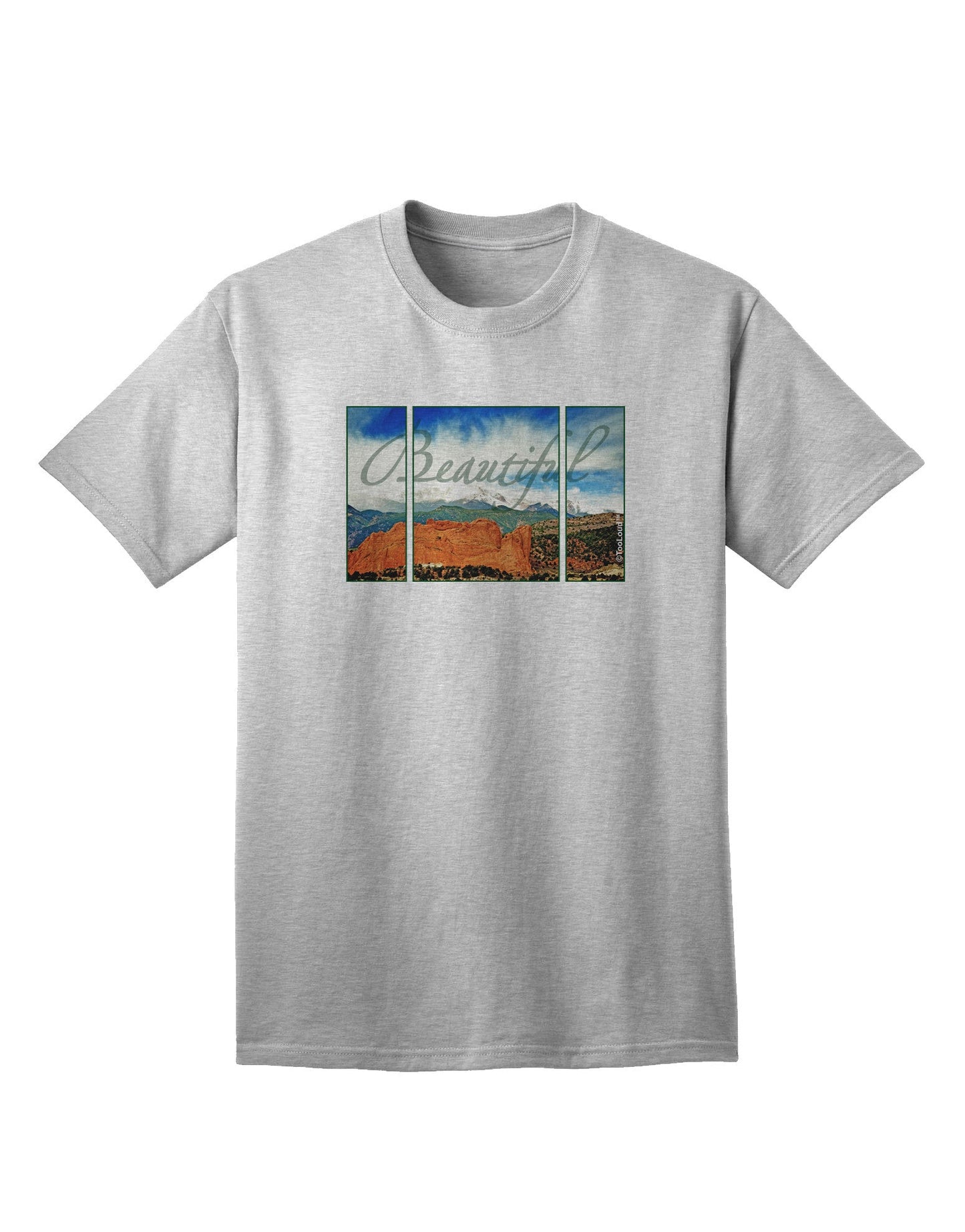 CO Beautiful View Text Adult T-Shirt-Mens T-Shirt-TooLoud-AshGray-Small-Davson Sales