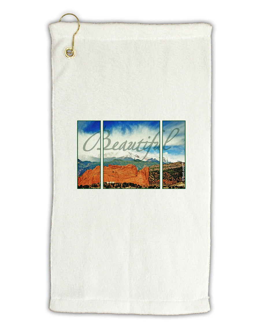 CO Beautiful View Text Micro Terry Gromet Golf Towel 16 x 25 inch-Golf Towel-TooLoud-White-Davson Sales