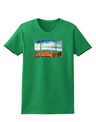 CO Beautiful View Text Womens Dark T-Shirt-Womens T-Shirt-TooLoud-Kelly-Green-X-Small-Davson Sales