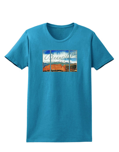 CO Beautiful View Text Womens Dark T-Shirt-Womens T-Shirt-TooLoud-Turquoise-X-Small-Davson Sales