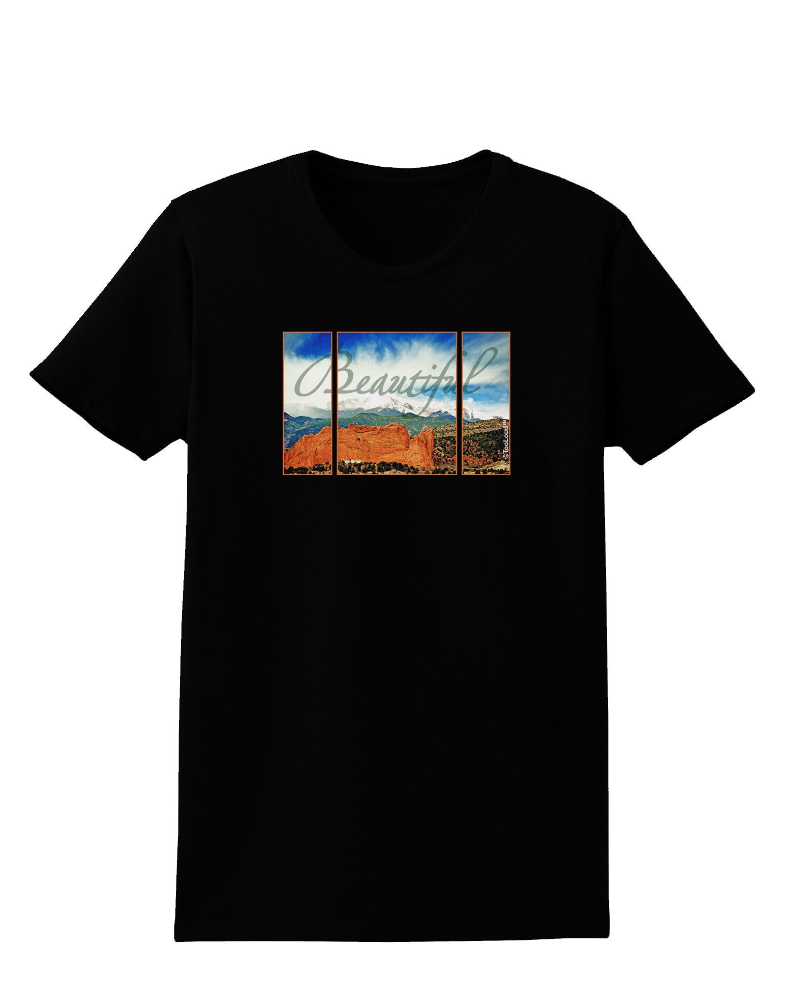 CO Beautiful View Text Womens Dark T-Shirt-Womens T-Shirt-TooLoud-Black-X-Small-Davson Sales