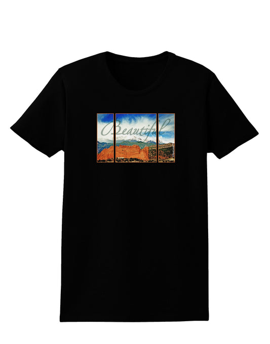 CO Beautiful View Text Womens Dark T-Shirt-Womens T-Shirt-TooLoud-Black-X-Small-Davson Sales