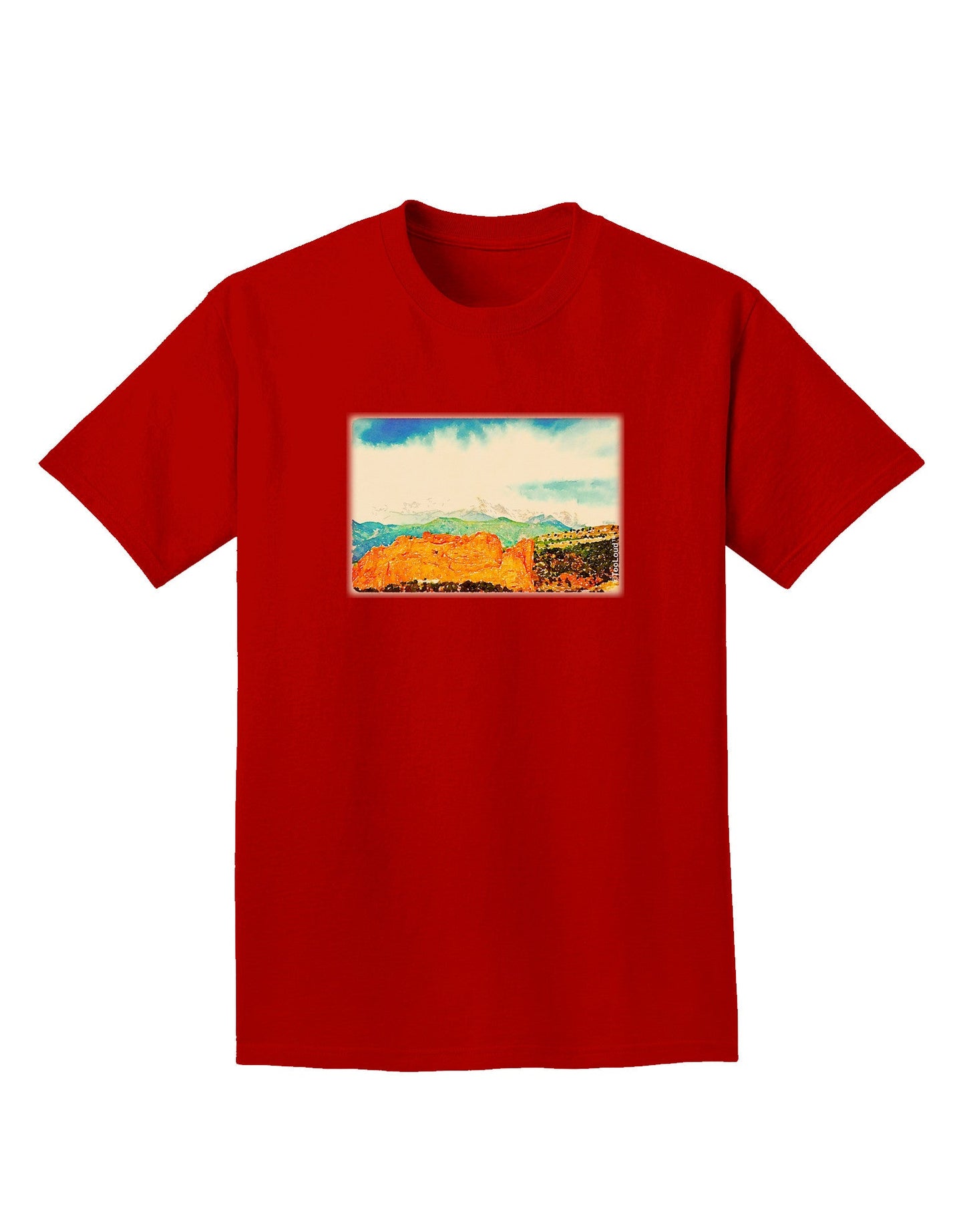 CO Beautiful View Watercolor Adult Dark T-Shirt-Mens T-Shirt-TooLoud-Red-Small-Davson Sales