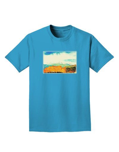 CO Beautiful View Watercolor Adult Dark T-Shirt-Mens T-Shirt-TooLoud-Turquoise-Small-Davson Sales