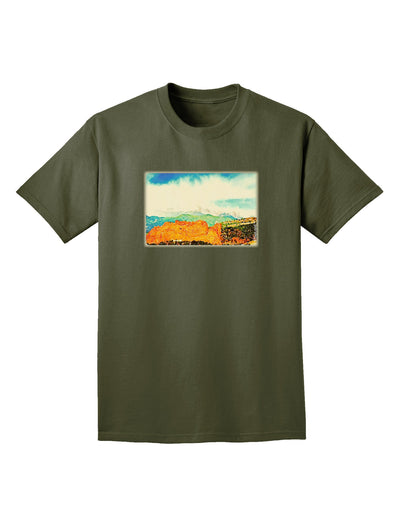 CO Beautiful View Watercolor Adult Dark T-Shirt-Mens T-Shirt-TooLoud-Military-Green-Small-Davson Sales