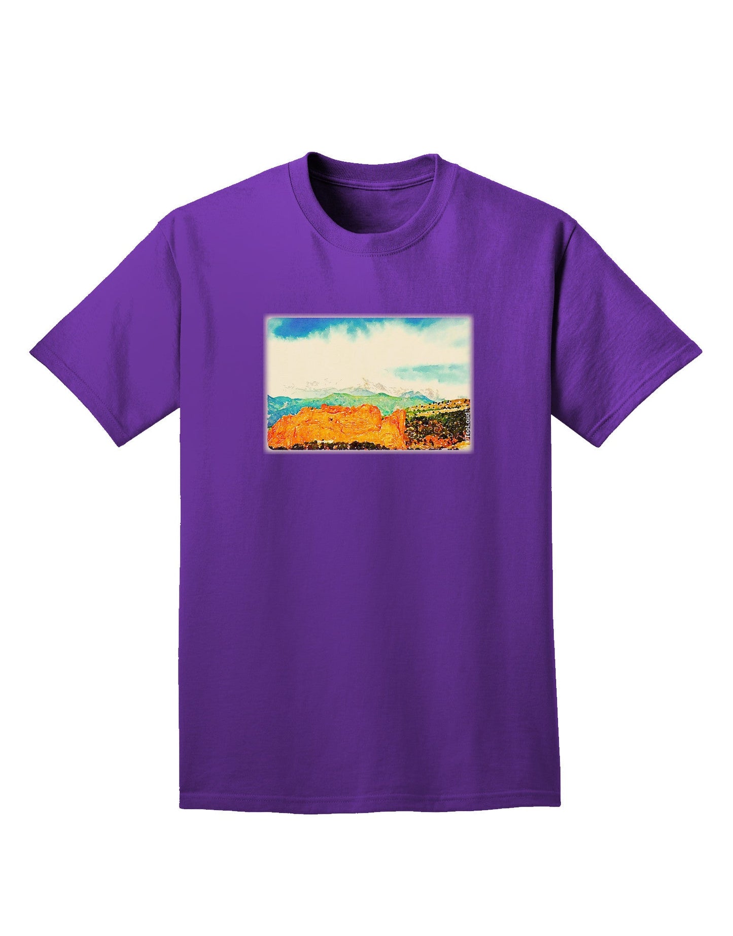 CO Beautiful View Watercolor Adult Dark T-Shirt-Mens T-Shirt-TooLoud-Purple-Small-Davson Sales