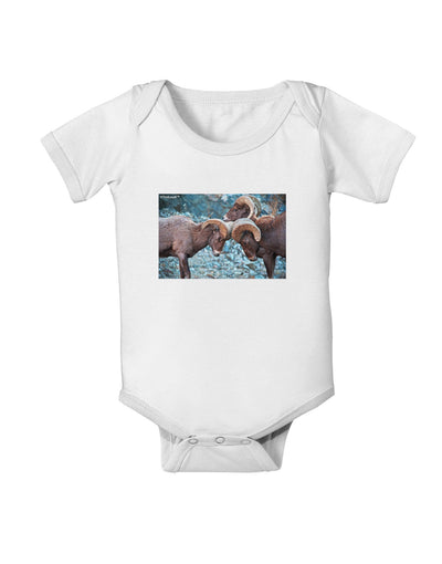 CO Bighorn Head Butt Baby Romper Bodysuit-Baby Romper-TooLoud-White-06-Months-Davson Sales