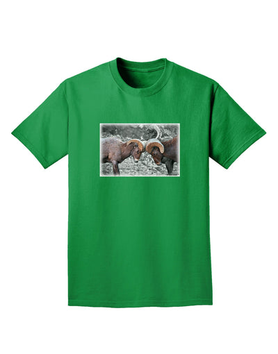 CO Bighorn Head Butt Desaturated Adult Dark T-Shirt-Mens T-Shirt-TooLoud-Kelly-Green-Small-Davson Sales