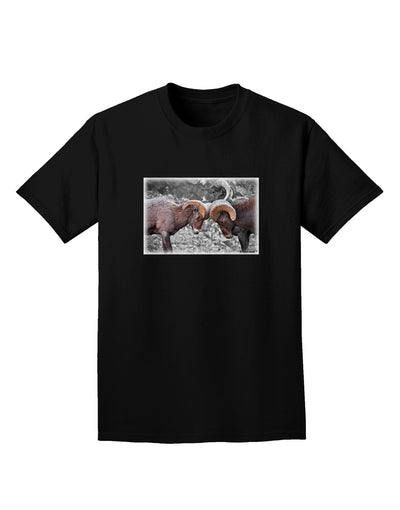 CO Bighorn Head Butt Desaturated Adult Dark T-Shirt-Mens T-Shirt-TooLoud-Black-Small-Davson Sales