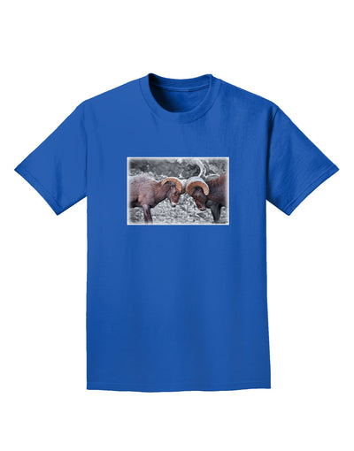 CO Bighorn Head Butt Desaturated Adult Dark T-Shirt-Mens T-Shirt-TooLoud-Royal-Blue-Small-Davson Sales