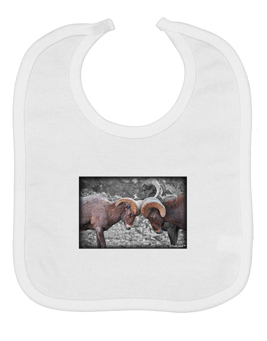 CO Bighorn Head Butt Desaturated Baby Bib