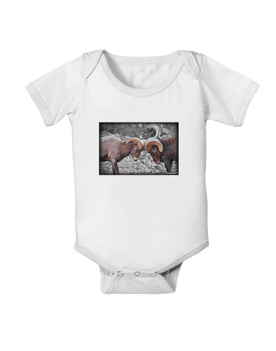 CO Bighorn Head Butt Desaturated Baby Romper Bodysuit-Baby Romper-TooLoud-White-06-Months-Davson Sales