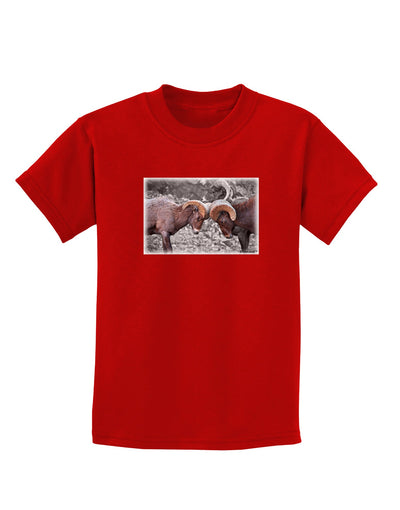 CO Bighorn Head Butt Desaturated Childrens Dark T-Shirt-Childrens T-Shirt-TooLoud-Red-X-Small-Davson Sales