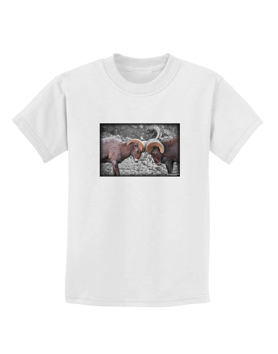 CO Bighorn Head Butt Desaturated Childrens T-Shirt-Childrens T-Shirt-TooLoud-White-X-Small-Davson Sales