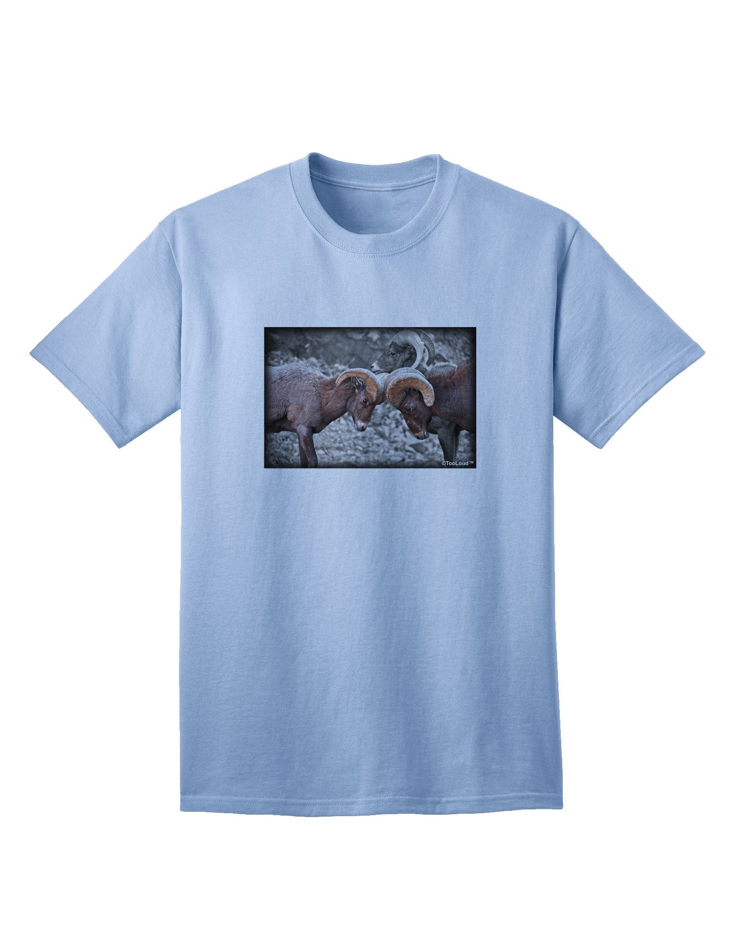 CO Bighorn Head Butt Desaturated - Premium Adult T-Shirt Collection-Mens T-shirts-TooLoud-Light-Blue-Small-Davson Sales